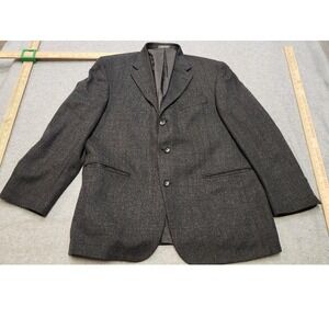 Oscar de la Renta Blazer Mens 44R Charcoal Gray Lambswool 3 Button‎ Sport Coat